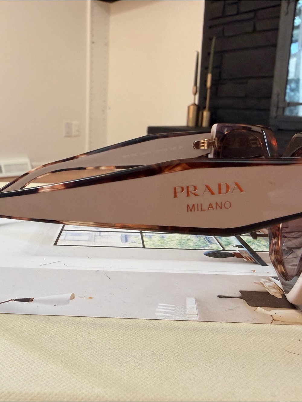 Prada Women’s Tortoiseshell and Beige Sunglasses - Brown Gradient Lenses - Picture 11 of 15